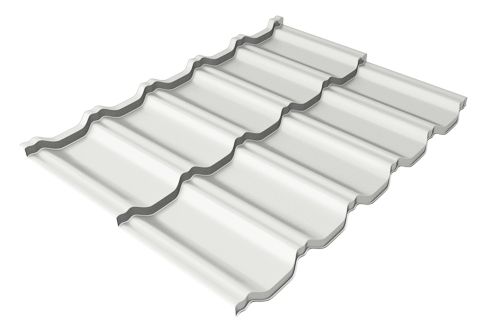 Металлочерепица модульная квинта Uno c 3D резом 0,45 RAL 9003 сигнальный белый | Металлобаза Волхонка