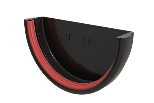 Заглушка желоба Классика 120 ПВХ GL черная (RAL 9005) | Металлобаза Волхонка