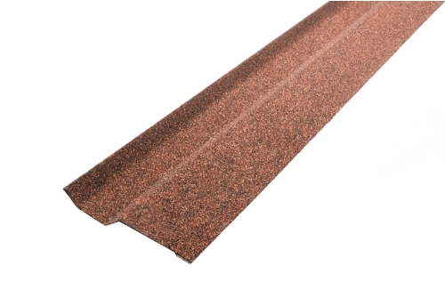 Планка примыкания внакладку фартук S6 Grand Line c гранулятом красная | Металлобаза Волхонка