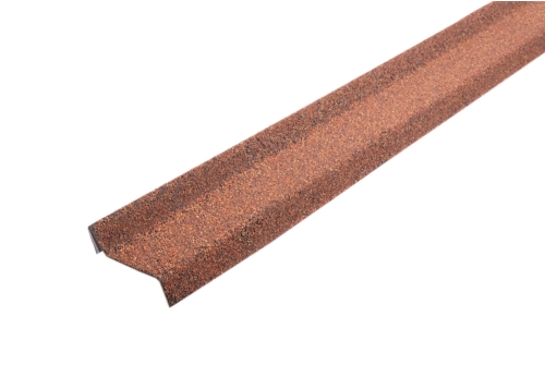 Планка примыкания Grand Line c гранулятом для мягкой кровли красная | Металлобаза Волхонка