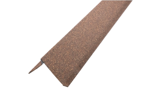 Планка ветровая с отгибом Grand Line c гранулятом для мягкой кровли 100*20*70 бронзовая | Металлобаза Волхонка