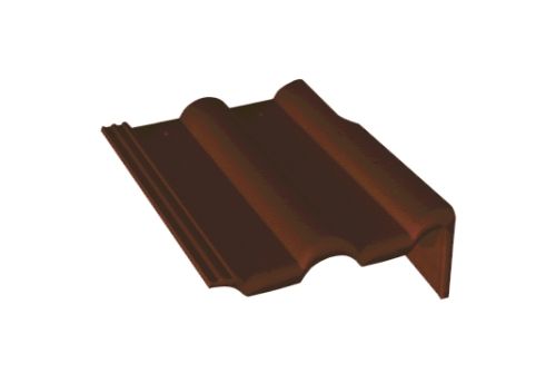 Боковая цементно-песчаная черепица Braas Франкфуртская правая, темно-коричневый | Металлобаза Волхонка