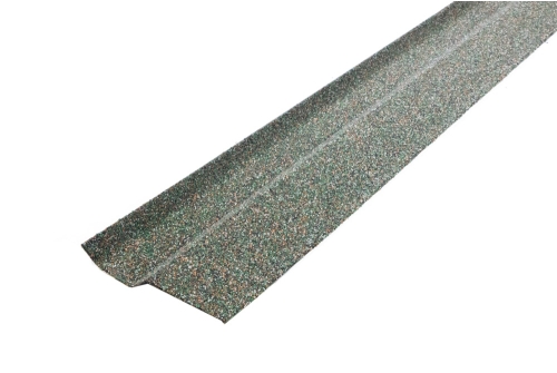 Планка примыкания внакладку фартук S6 Grand Line c гранулятом зеленая | Металлобаза Волхонка