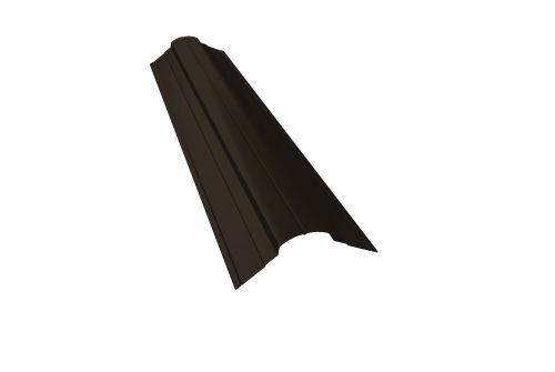 Планка конька фигурного 70x70 0,5 GreenCoat Pural BT RR 32 темно-коричневый (RAL 8019 серо-коричневый) | Металлобаза Волхонка