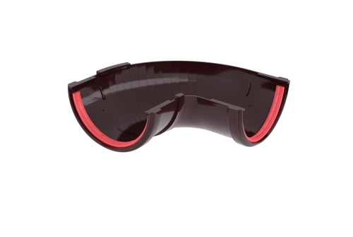 Угол желоба составной 90-150 град.Классика 120 ПВХ Grand Line шокол. (RAL 8017) | Металлобаза Волхонка