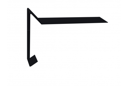 Планка ветровая для мягкой кровли 100х20х70 0,5 Quarzit lite с пленкой RAL 9005 черный | Металлобаза Волхонка