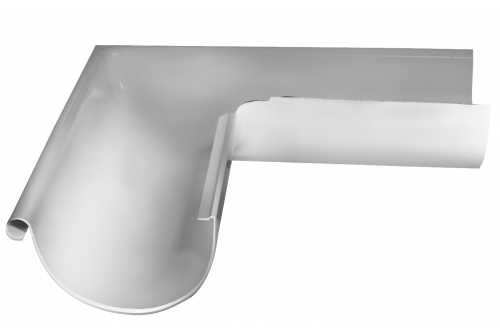 Угол желоба внешний Grand Line 90 гр 125 мм RAL 9003 сигнальный белый | Металлобаза Волхонка