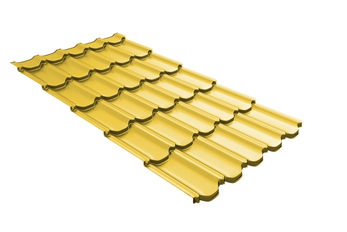 Металлочерепица квинта плюс c 3D резом 0,45 RAL 1018 цинково-желтый | Металлобаза Волхонка