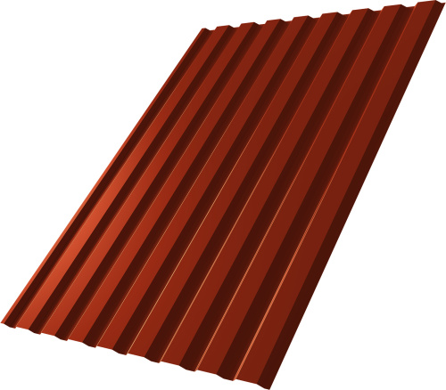 Профнастил С20A 0,5 Сатин матовый ТХ RA Grand LineL 8004 терракота | Металлобаза Волхонка