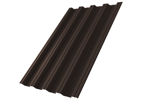 Профнастил НС44R 0,5 PurLite матовый RR 32 темно-коричневый | Металлобаза Волхонка