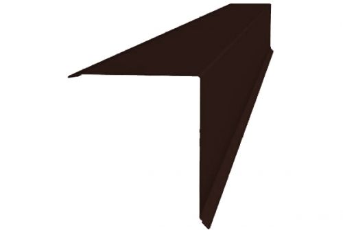 Планка конька односкатной кровли Grand Line 160x160 0,5 Quarzit с пленкой RAL 8017 шоколад | Металлобаза Волхонка