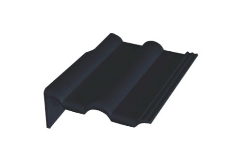 Боковая цементно-песчаная черепица Braas Франкфуртская левая, черный | Металлобаза Волхонка