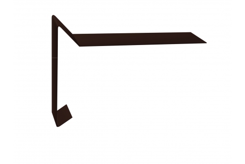 Планка ветровая для мягкой кровли 100х20х70 0,5 Quarzit с пленкой RAL 8017 шоколад | Металлобаза Волхонка