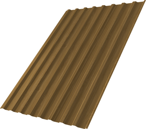 Профнастил С20B 0,45 Принт Элит Медовое дерево TwinColor | Металлобаза Волхонка