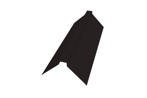 Планка конька плоского 175х50х175 0,5 GreenCoat Pural BT, matt RR 33 черный (RAL 9005 черный) | Металлобаза Волхонка