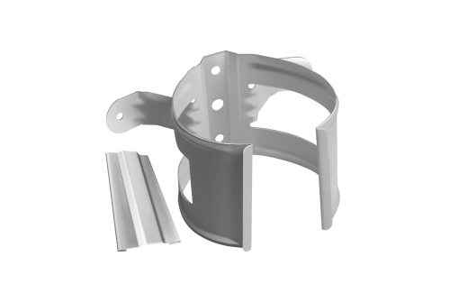 Хомут трубы металлический на дерево Grand Line ПВХ белый (RAL 9003) | Металлобаза Волхонка