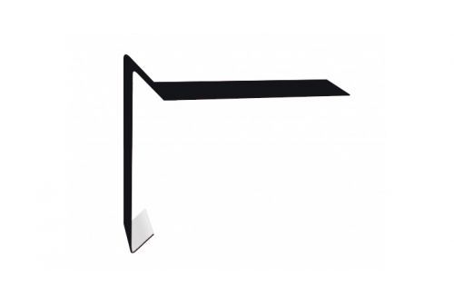 Планка ветровая для мягкой кровли 100х20х100 0,5 Satin с пленкой RAL 9005 черный | Металлобаза Волхонка