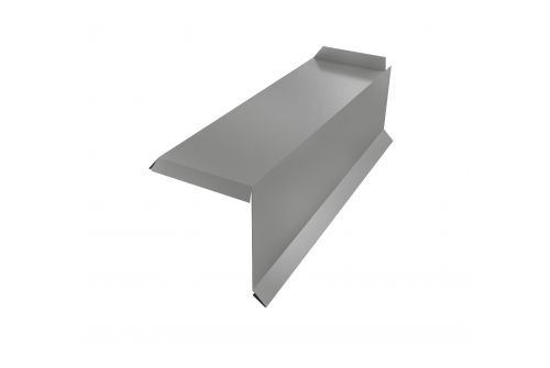 Планка торцевая сегментная 20мм Правая 0,5 Satin с пленкой RAL 9006 бело-алюминиевый | Металлобаза Волхонка