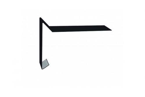 Планка ветровая для мягкой кровли 100х20х70 0,5 Satin с пленкой RAL 9005 черный | Металлобаза Волхонка