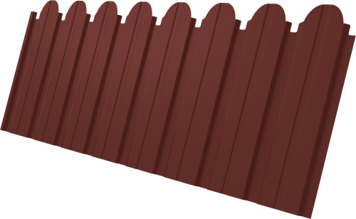 Профнастил C10B фигурный 0,45 ПЭ RAL 3009 оксидно-красный | Металлобаза Волхонка