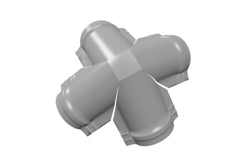 Четверник конька полукруглого Satin с пленкой RAL 7004 сигнальный серый | Металлобаза Волхонка