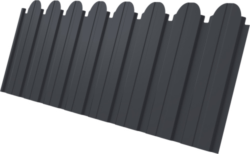 Профнастил C10B фигурный 0,5 Velur RAL 7024 мокрый асфальт | Металлобаза Волхонка