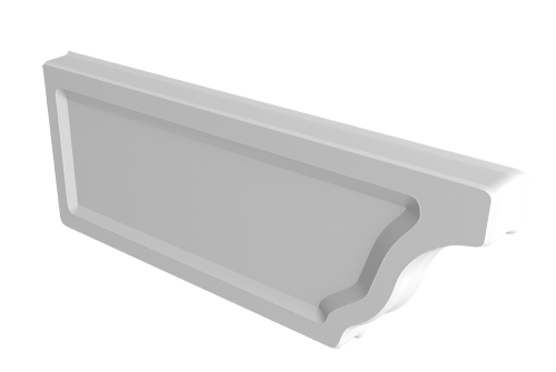 Заглушка желоба левая Vortex Project 210мм RAL 9003 сигнальный белый | Металлобаза Волхонка