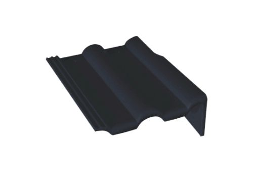 Боковая цементно-песчаная черепица Braas Франкфуртская правая, черный | Металлобаза Волхонка