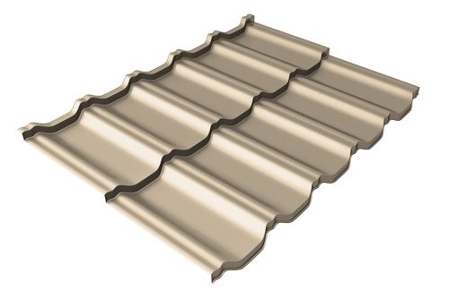 Металлочерепица модульная квинта c 3D резом 0,45 RAL 1015 светлая слоновая кость | Металлобаза Волхонка
