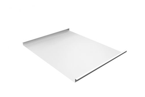 Фальц двойной стоячий 0,45 PE с пленкой на замках RAL 9003 сигнальный белый | Металлобаза Волхонка