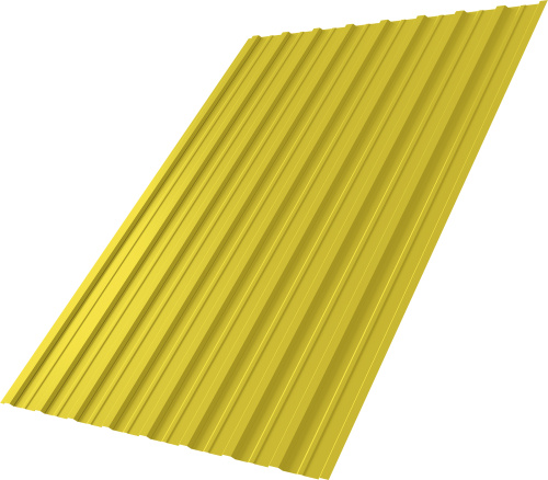 Профнастил С10A 0,45 ПЭ RAL 1018 цинково-желтый | Металлобаза Волхонка