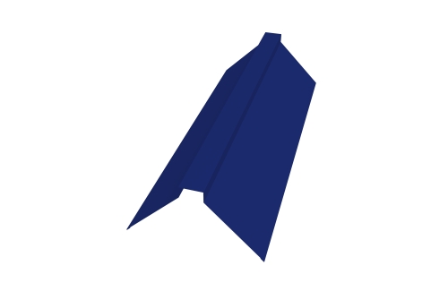 Планка конька плоского 175х50х175 0,45 PE с пленкой RAL 5002 ультрамариново-синий | Металлобаза Волхонка