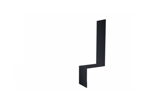 Планка примыкание боковое фальц Grand Line 0,5 GreenCoat Pural BT с пленкой RR 23 темно-серый (RAL 7024 мокрый асфальт) | Металлобаза Волхонка