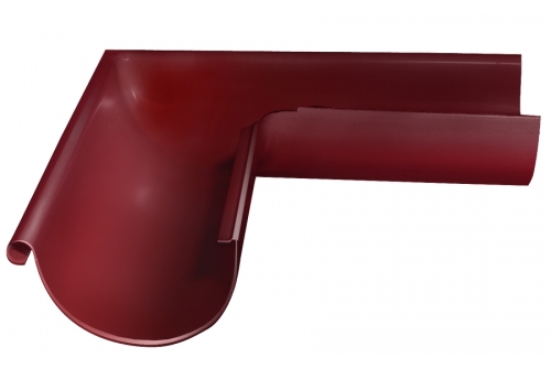 Угол желоба внешний Grand Line 90 гр 125 мм RAL 3005 красное вино | Металлобаза Волхонка