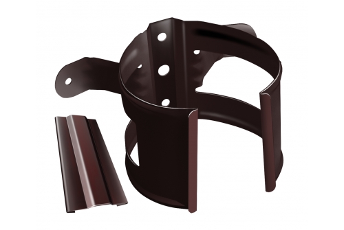 Кронштейн трубы Grand Line на дерево 100мм RAL 8017 шоколад | Металлобаза Волхонка
