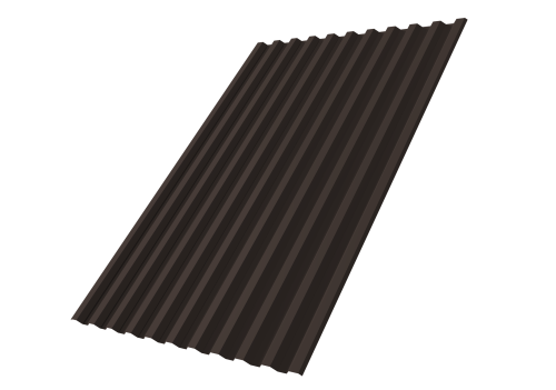 Профнастил С21R 0,5 Rooftop Бархат с пленкой RR 32 темно-коричневый | Металлобаза Волхонка