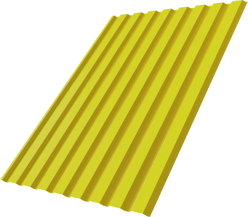 Профнастил С20A 0,45 ПЭ RAL 1018 цинково-желтый | Металлобаза Волхонка