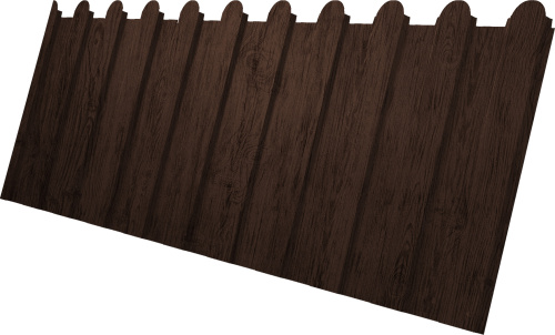 Профнастил С8A в02 фигурный 0,45 Принт Премиум с пленкой Античный дуб TwinColor | Металлобаза Волхонка