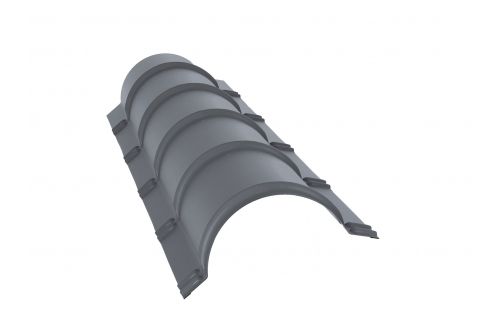 Планка конька полукруглого 0,5 Satin с пленкой RAL 9006 бело-алюминиевый | Металлобаза Волхонка