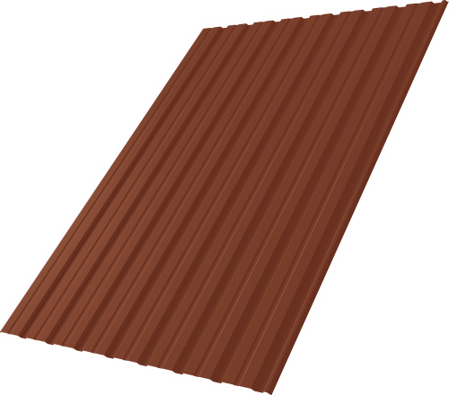 Профнастил С10R 0,5 Сатин RAL 8004 терракота | Металлобаза Волхонка