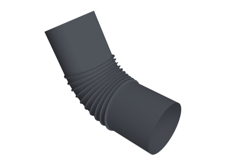 Колено стока трубы Vortex Project 146мм RAL 7024 мокрый асфальт | Металлобаза Волхонка