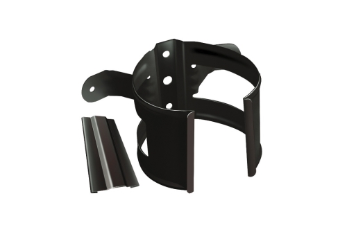 Хомут трубы металлический на дерево Grand Line ПВХ коричневый (RR 32) | Металлобаза Волхонка