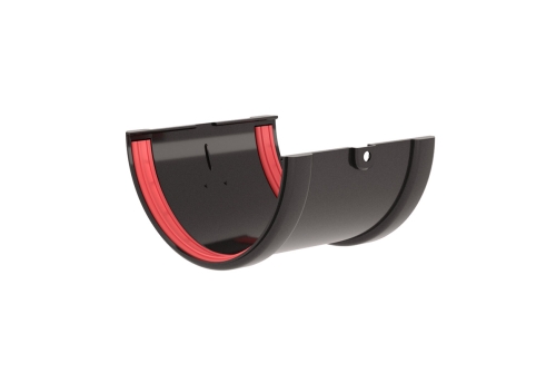 Соединитель желобов Классика 120 ПВХ Grand Line графит (RAL 7024) | Металлобаза Волхонка