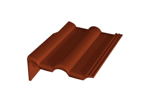 Боковая цементно-песчаная черепица Braas Франкфуртская левая, красный | Металлобаза Волхонка