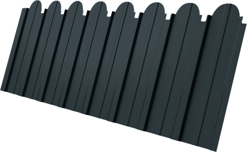 Профнастил C10A фигурный 0,5 Velur RAL 7016 антрацитово-серый | Металлобаза Волхонка