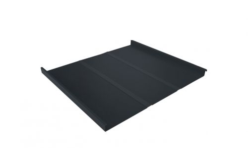 Фальц двойной стоячий Line Grand Line 0,5 GreenCoat Pural BT, matt с пленкой на замках RR 23 темно-серый (RAL 7024 мокрый асфальт) | Металлобаза Волхонка