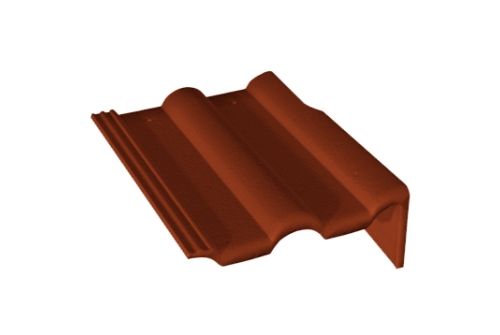 Боковая цементно-песчаная черепица Braas Франкфуртская правая, красный | Металлобаза Волхонка