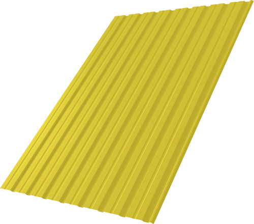 Профнастил С10R 0,45 ПЭ RAL 1018 цинково-желтый | Металлобаза Волхонка