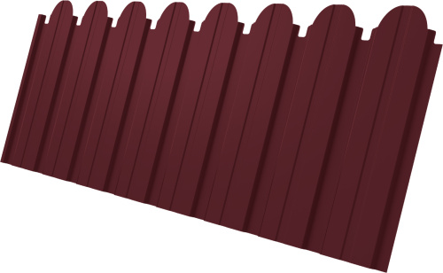 Профнастил C10B фигурный 0,5 ПЭ RAL 3005 красное вино | Металлобаза Волхонка