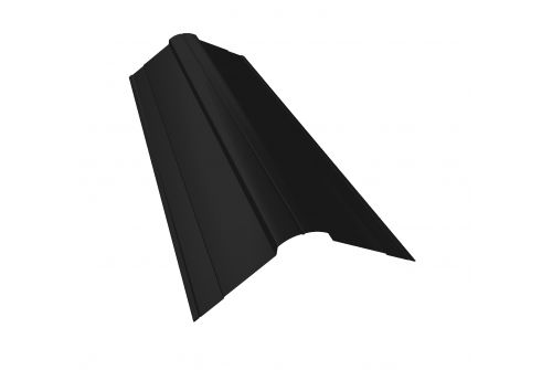 Планка конька фигурного 100x100 0,5 Velur RAL 9005 черный | Металлобаза Волхонка